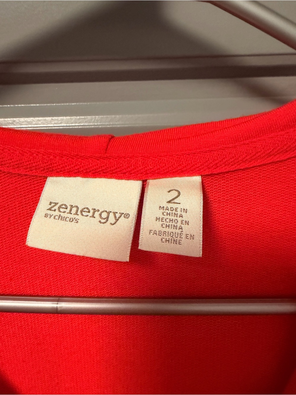 Zenergy by Chico’s Hooded Vibrant Red Lounge Dress with Pockets SIZE 2 LARGE - Picture 2 of 8